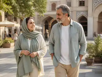 قدم‌زدن صمیمی در میدان تاریخی