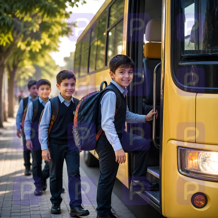 سوار شدن دانشآموزان به سرویس