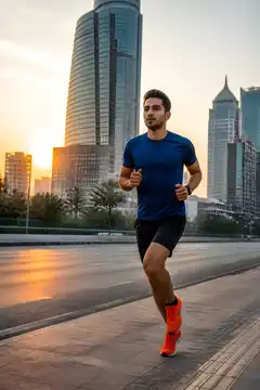 دویدن صبحگاهی در خیابان شهری