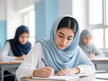 دانش‌آموز در کلاس روشن