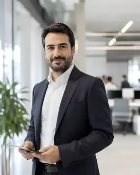 مدیر جوان در دفتر مدرن