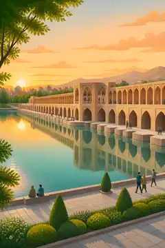 سی‌وسه‌پل در غروب