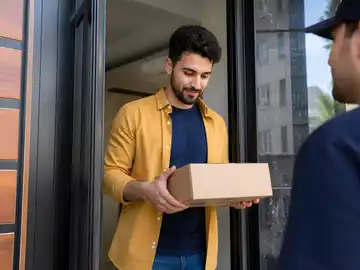 تحویل بسته جلوی آپارتمان
