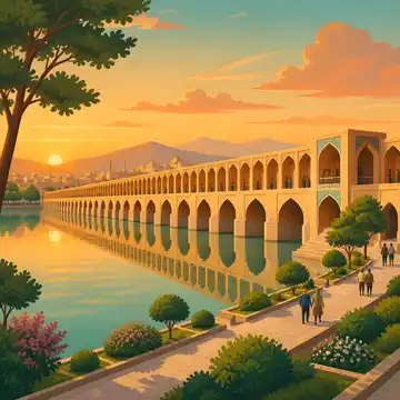 غروب سی‌وسه‌پل اصفهان