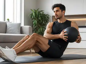 تمرین در خانه با توپ ورزشی