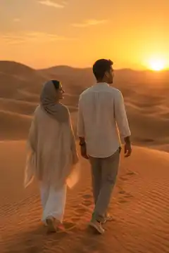 پیاده‌روی عاشقانه در کویر