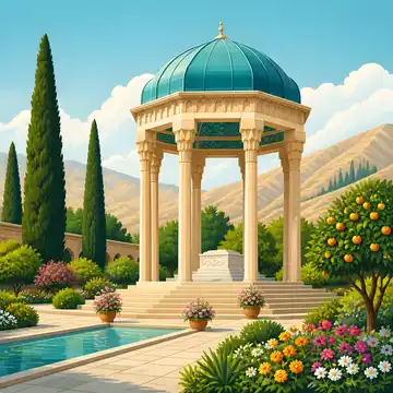آرامگاه شاعر در باغ شیراز