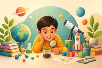 کودک کنجکاو در دنیای علم