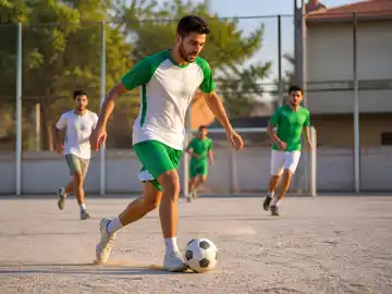 تمرین فوتبال در محله