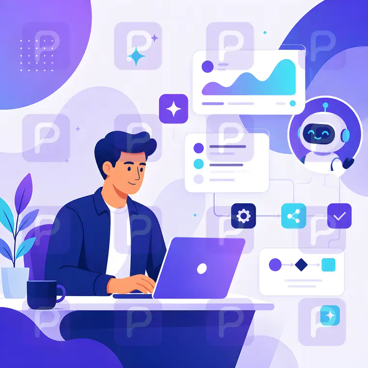 کارشناس ایرانی کنار دستیار هوشمند