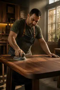 نجار در کارگاه چوب