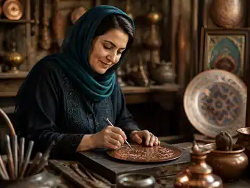 هنرمند در کارگاه سفال