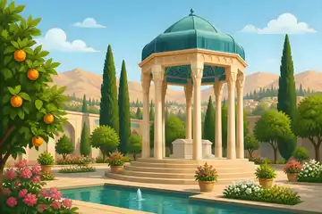 آرامگاه حافظ در باغ شیراز