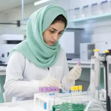 تکنسین آزمایشگاه در حال کار