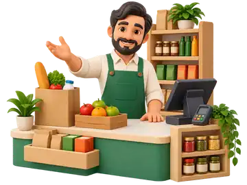 فروشنده خوش‌برخورد فروشگاه