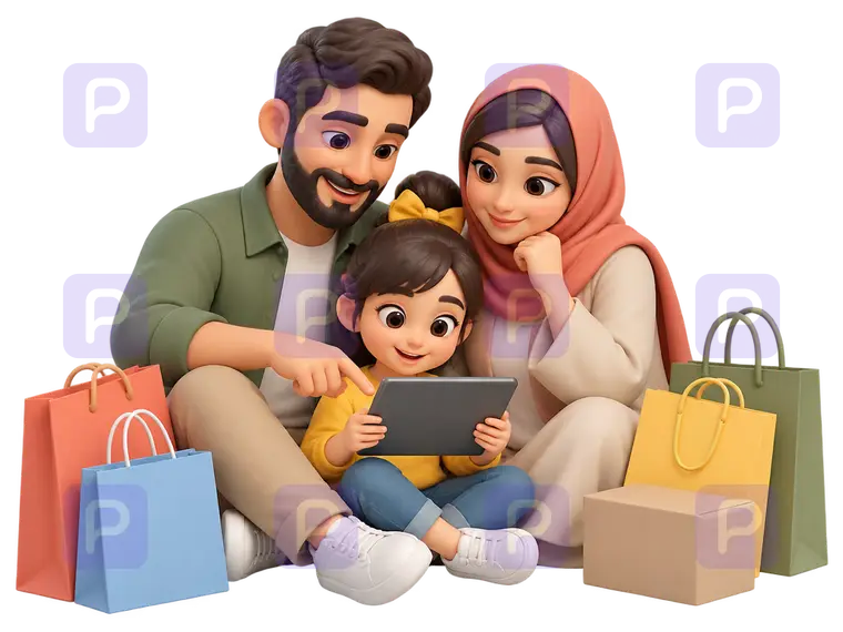 خانواده ایرانی در حال خرید