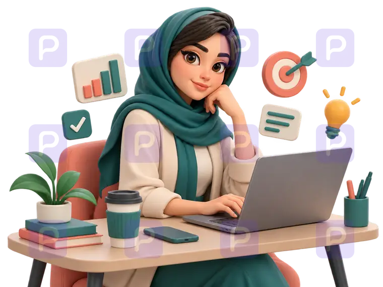 زن کارآفرین با لپتاپ