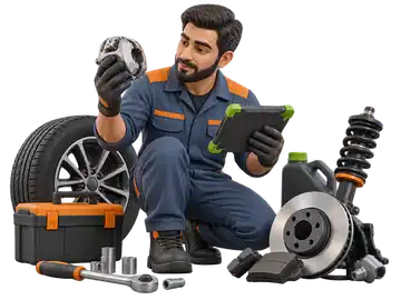 مکانیک خودرو با ابزار تشخیصی