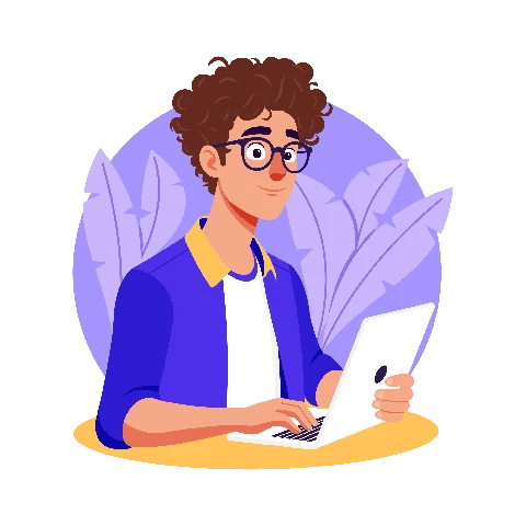 برنامهنویس جوان با لپتاپ