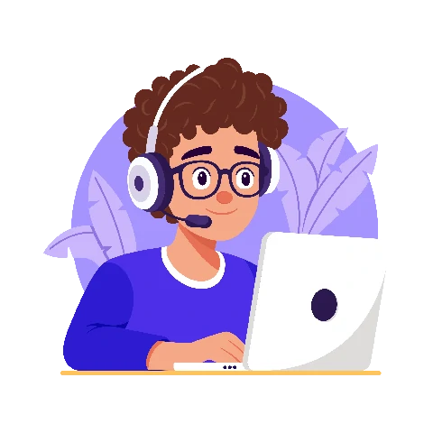 برنامهنویس با هدست و لپتاپ