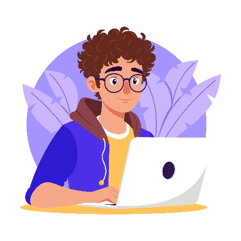 برنامهنویس جوان پشت لپتاپ